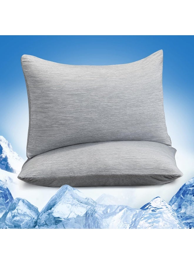 Marchpower Cooling Pillow Cases for Hot Sleepers, Japanese Arc Chill Cooling Pillow Cases Zipper, Cool Pillow Cases King Pillowcase Breathable Skin-Friendly Design Cooling Pillow Case(20X36in)-Gray - Image 1